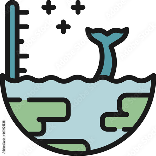 sea level increase color style icons