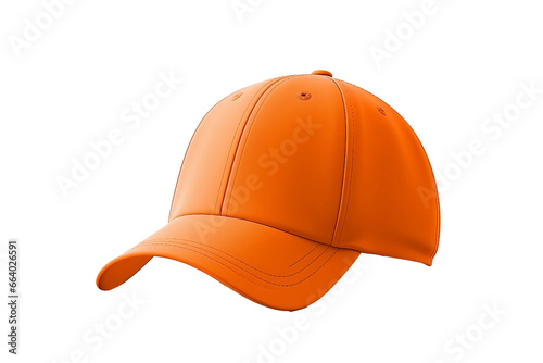 Orange Baseball Cap Style on a transparent background.