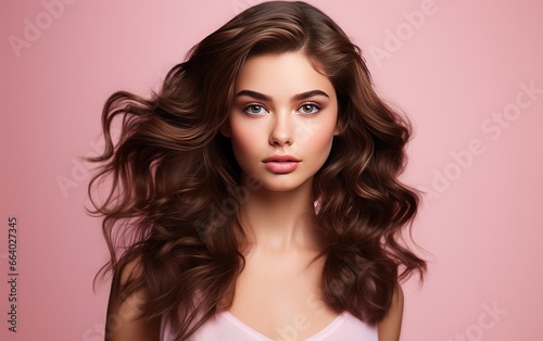 Beautiful Model with Lustrous Hair