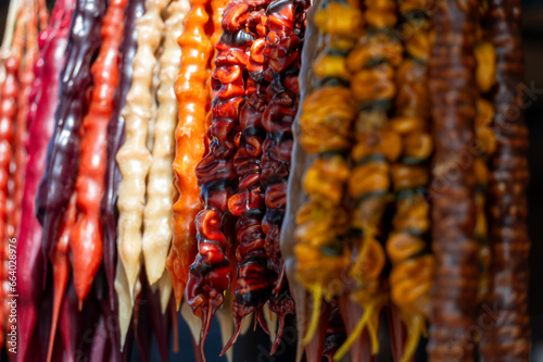 Famous georgian dessert churchkhela on street food market in Tbilisi, Georgia. photo