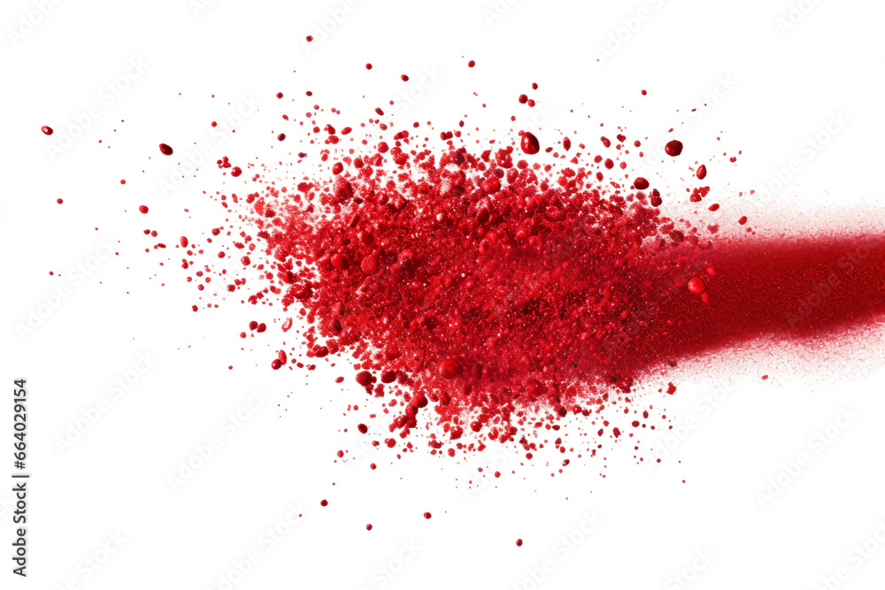 Ruby Red Glitter Explosion on a transparent background.