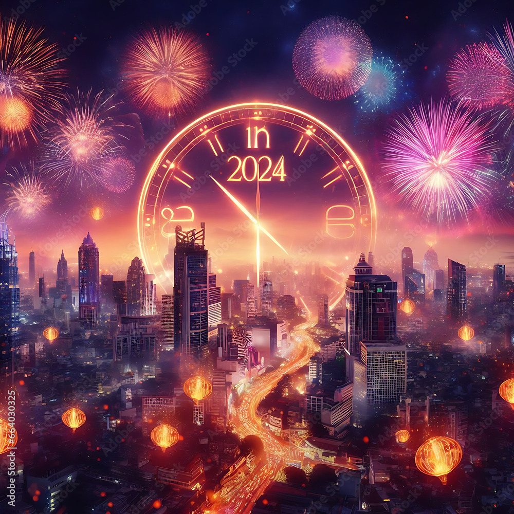 Happy New year 2024 concept