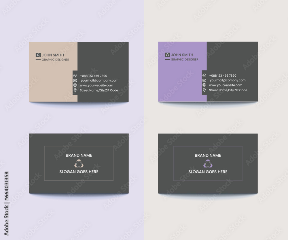 Eye Catching Modern Minimal Corporate Business Card Design Template