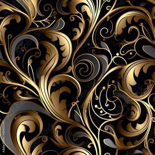 golden repeating pattern - endless fine structure - ai generated