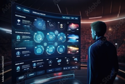 Virtual futuristic computer football simulator photo