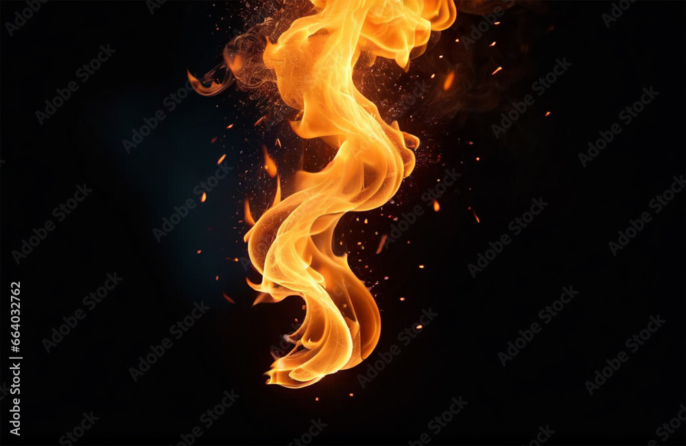 realistic fire sparks orange flame light and smoke on black background realistic fire sparks orange flame light and smoke on black background