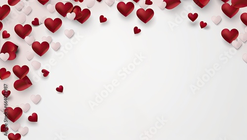 heart frame with hearts on white background Generative AI