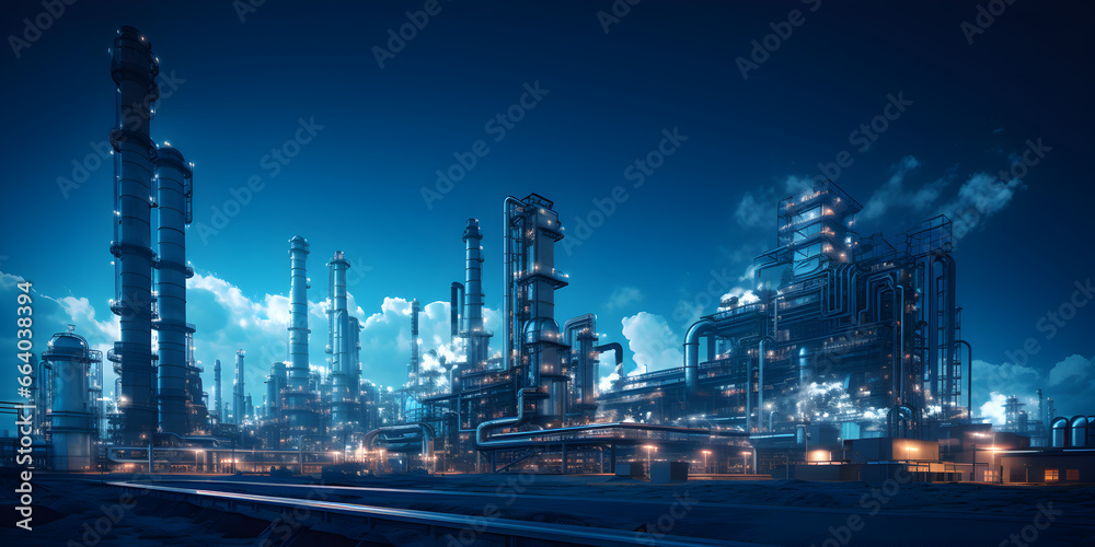 Complex Petrochemical Machinery in Action,,
Oil Refinery Precision: Chemical Processing Generative Ai