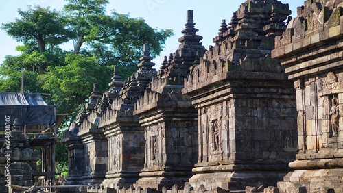 View of Plaosan Temple, also known as the "Plaosan Complex", one of the Buddhist temples located in Bugisan village. Klaten, Indonesia