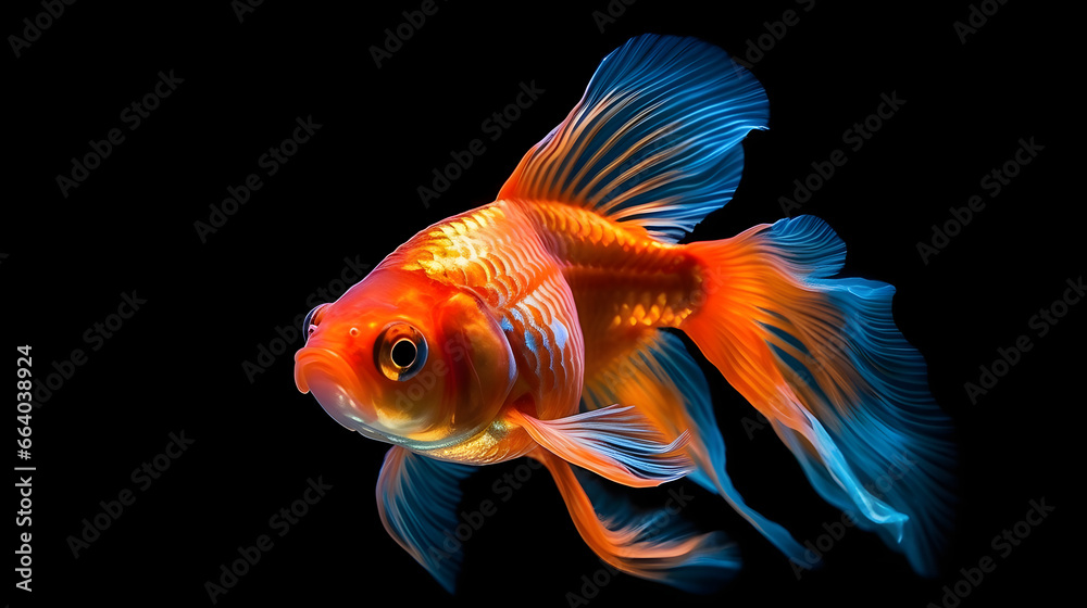 goldfish isolated on black background goldfish isolated on black background