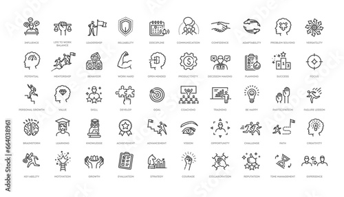 Personal Growth Vector Line Icons