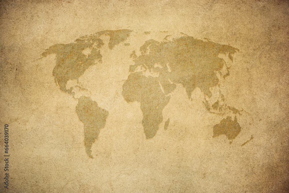 Old map of the world in grunge style. Perfect vintage background...