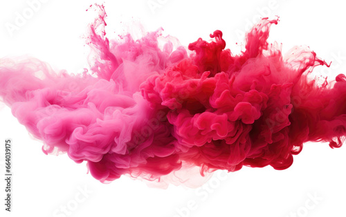 Red Paint Color Smoke Cloud Explosion on Transparent background