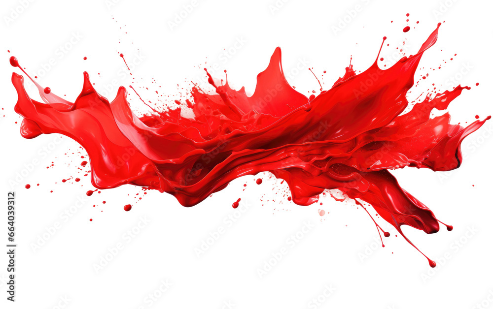 Red Paint Brush Splash on Transparent background