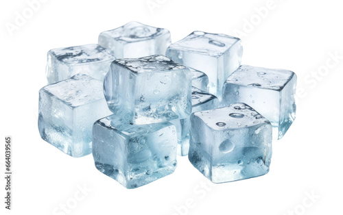 Sparkling Ice Cubes on Transparent background