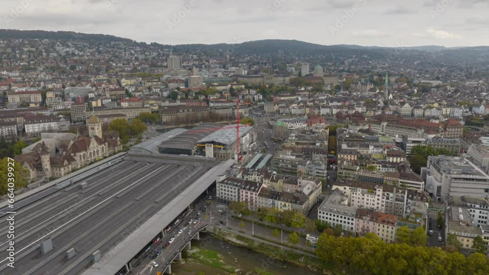 day time zurich city center traffic train station district panorama 4k timelapse switzerland day time zurich city center traffic train station district panorama 4k timelapse switzerland