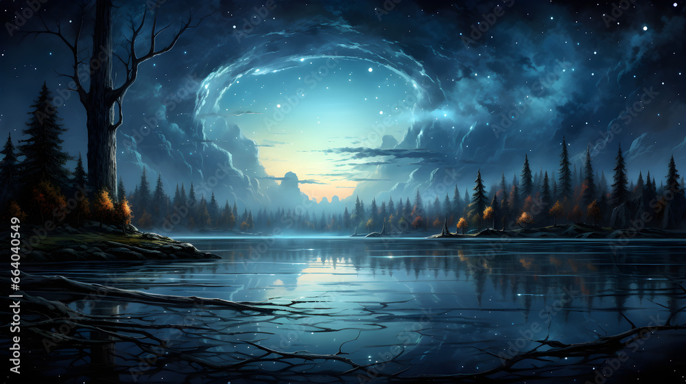 Celestial Beauty, Starry Night Sky Illuminated by the Splendor of Cosmos