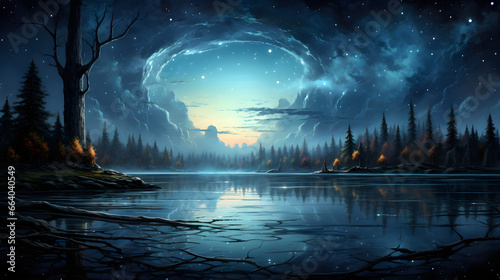 Celestial Beauty, Starry Night Sky Illuminated by the Splendor of Cosmos