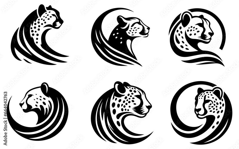 cheetah logo vector icon illustration design cheetah logo vector icon illustration design