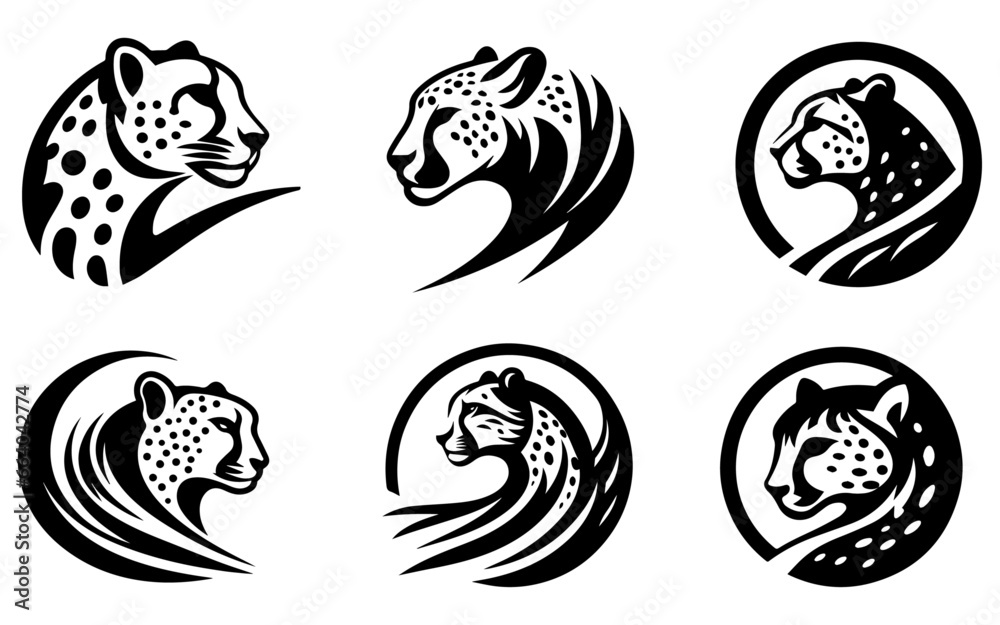 cheetah logo vector icon illustration design cheetah logo vector icon illustration design