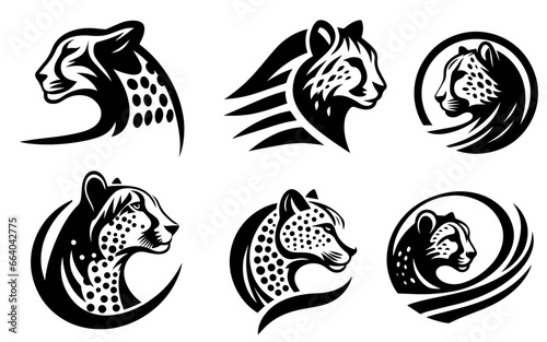 cheetah logo vector icon illustration design