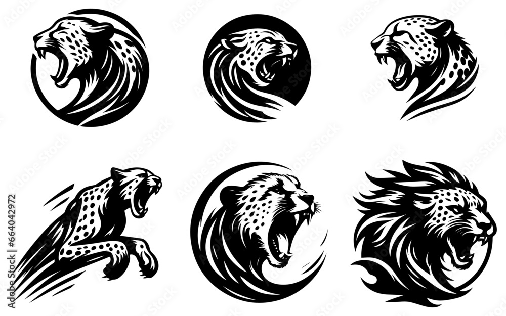 cheetah logo vector icon illustration design cheetah logo vector icon illustration design
