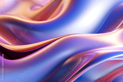 Abstract background, metallic liquid makes colorful waves.