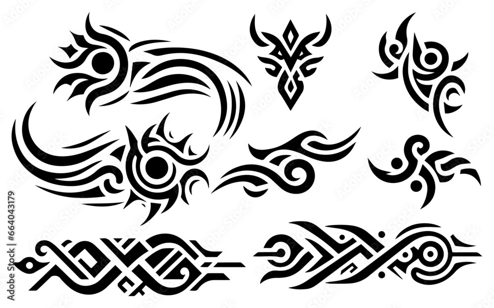 Fototapeta premium Tribal tattoo design vector illustration black color
