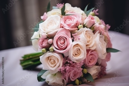 Wedding flowers bridal bouquet closeup