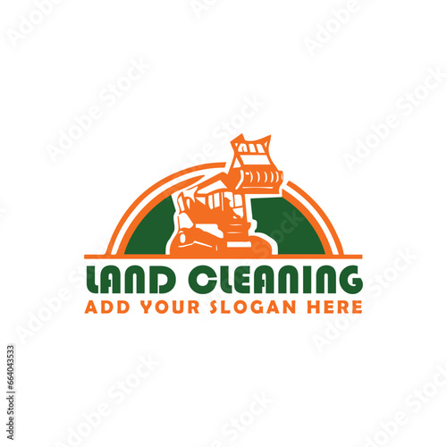 land clearing logo design vector