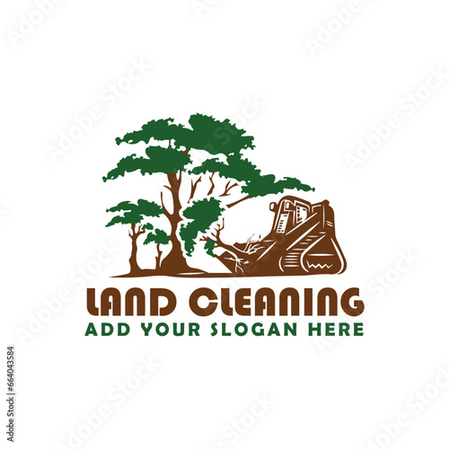 land clearing logo design vector