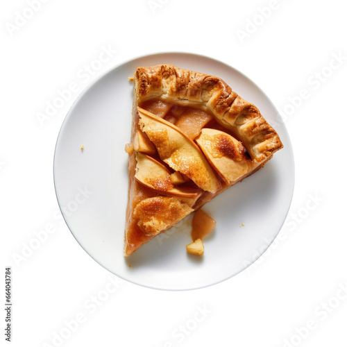 A Slice of Apple Tart Isolated on a Transparent Background