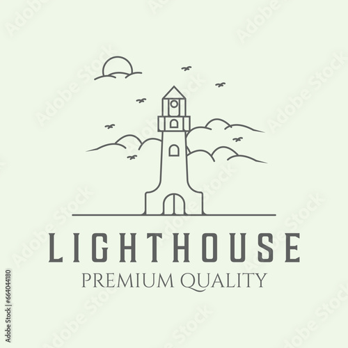 mercusuar or lighthouse logo minimalist illustration icon design