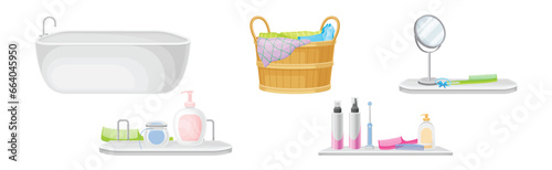 Bathroom Object and Sanitary Ware and Equipment Vector Set
