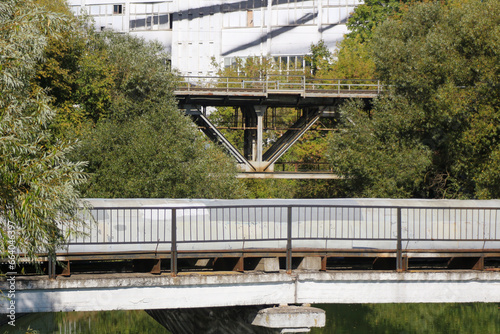 Railway bridge and heating line in the city