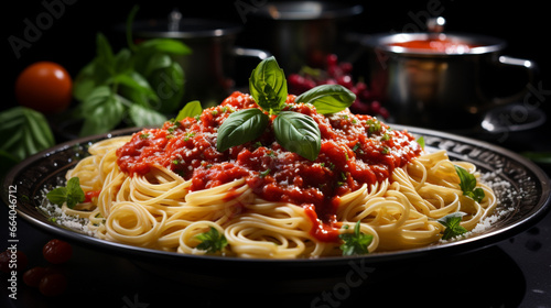  closeup of a pasta with red sauce on a platejuicy n  generative ai.