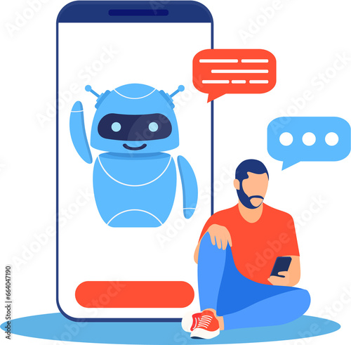 Chatbot ai and customer service concept.