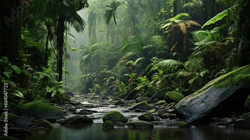 Beautiful lush rainforests in Central America. © Fokasu Art