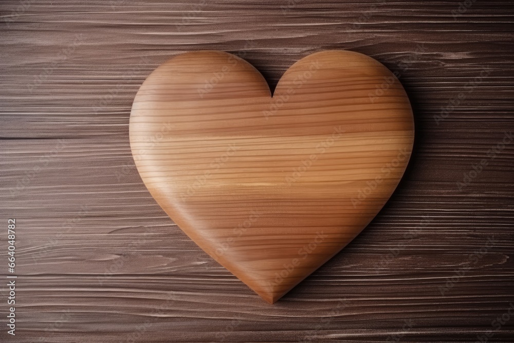 Wooden heart on a brown wooden background. Valentines day Wooden heart on a brown wooden background. Valentines day
