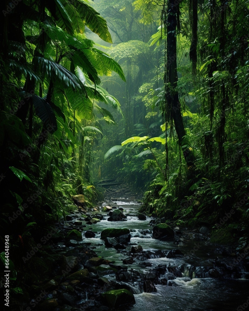 Beautiful lush rainforests in Central America.