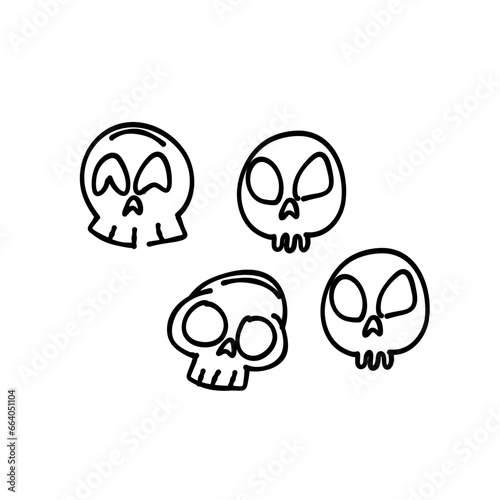 Skull cartoon line