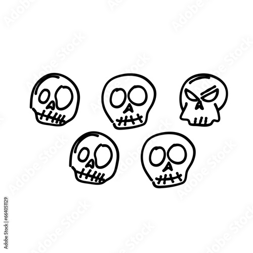 Skull cartoon line