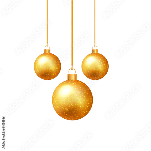 Golden christmas ball for christmas tree decoration ornament transparent png for social media poster and banners.