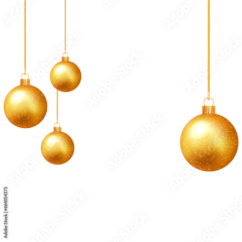Golden christmas ball for christmas tree decoration ornament transparent png for social media poster and banners.