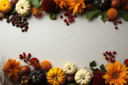 greeting card with autumn decorative elements