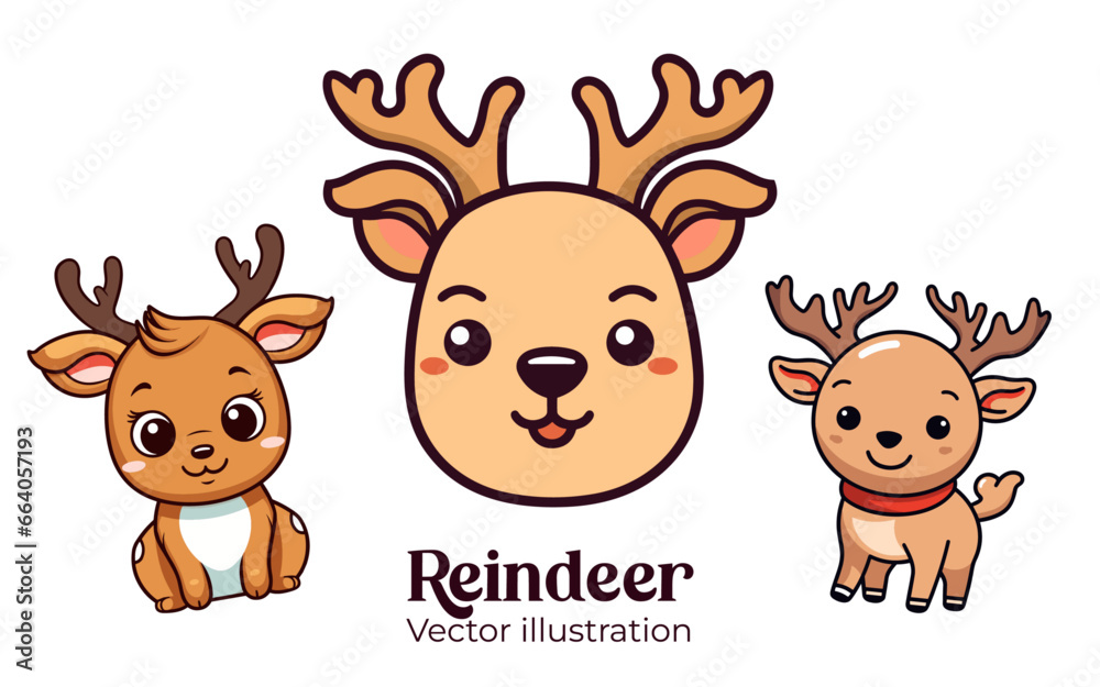 Pleasing Jocular Christmas Assortment: Reindeer, Deer. Vector Sketch for Christmas. Christmas Merriment for Kids - isolated on transparent background, png Pleasing Jocular Christmas Assortment: Reindeer, Deer. Vector Sketch for Christmas. Christmas Merriment for Kids - isolated on transparent background, png