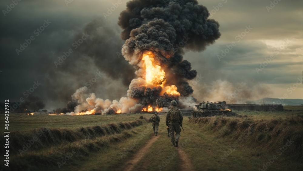 Fototapeta premium Bilder des Krieges, gen ai