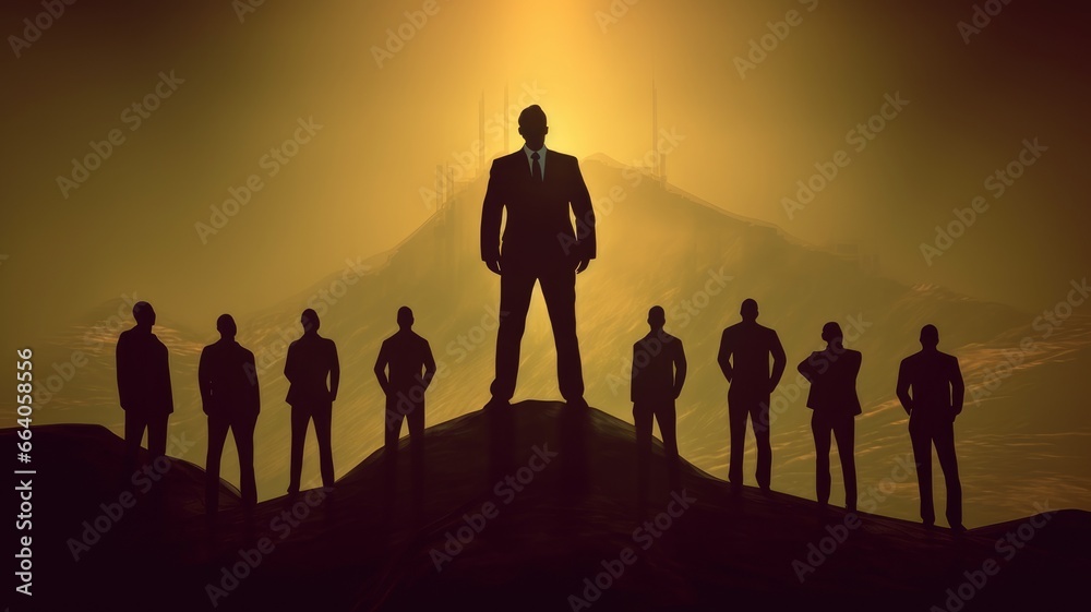 Inspirational leader guiding and motivating the team towards success, demonstrating vision and fostering a positive work environment Inspirational leader guiding and motivating the team towards success, demonstrating vision and fostering a positive work environment