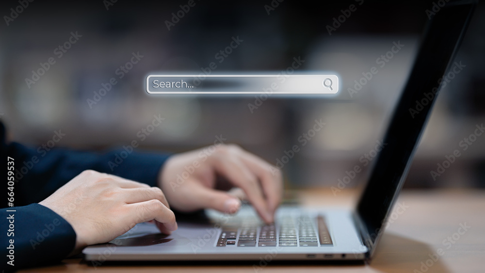 Use a computer to search for information on the internet.