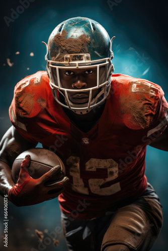 A football player scoring a...